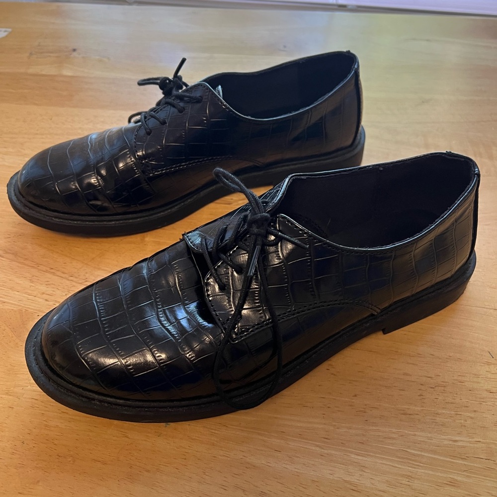 Black Old Navy Faux crocodile Dress shoe Size Mens 8